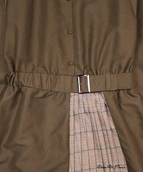 paravion（パラビオン）の「衿二重チェックワンピース（ワンピース/ドレス・レディース・ネイビー/ブラウン・ONE）」の5枚目の写真