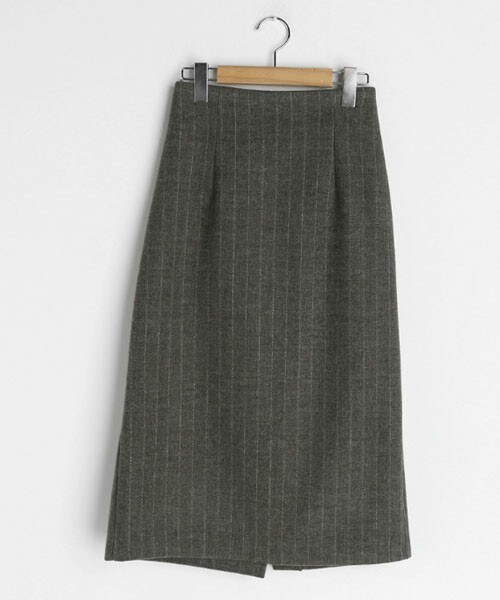 DHOLIC（ディーホリック）の「ピンストライプスリットスカート（スカート・レディース・ブラウン/グレー/その他・FREE）」の2枚目の写真