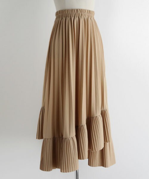 DHOLIC（ディーホリック）の「アンバランスヘムプリーツスカート（スカート・レディース・グリーン/パープル/ブラック/ブラウン/ベージュ・FREE）」の4枚目の写真