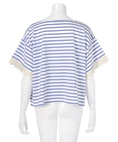 Ne-net(ネネット)の「ネ・ネット / スターCOPボーダー / Tシャツ(トップス・レディース・light blue(11)/light pink(17)・02)」の3枚目の写真