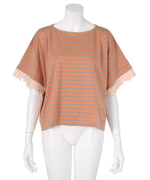 Ne-net(ネネット)の「ネ・ネット / スターCOPボーダー / Tシャツ(トップス・レディース・light blue(11)/light pink(17)・02)」の2枚目の写真