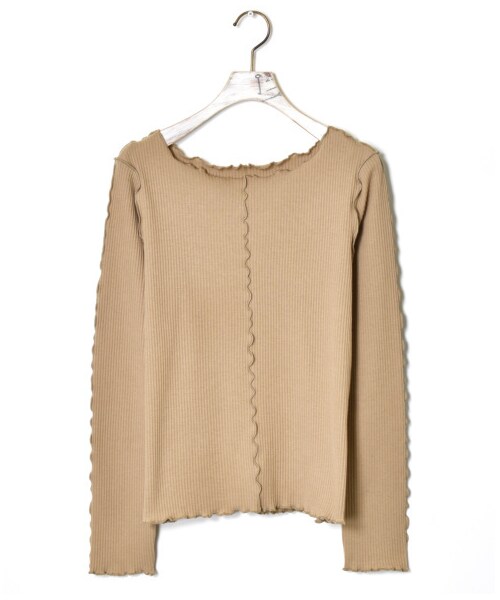 w closet(ダブルクローゼット)の「メロー切替長袖プルオーバー(トップス・レディース・アイボリー/グレーピンク/ベージュ/Lモカ/モカ・FREE/23.5/24.5/M/L)」の1枚目の写真