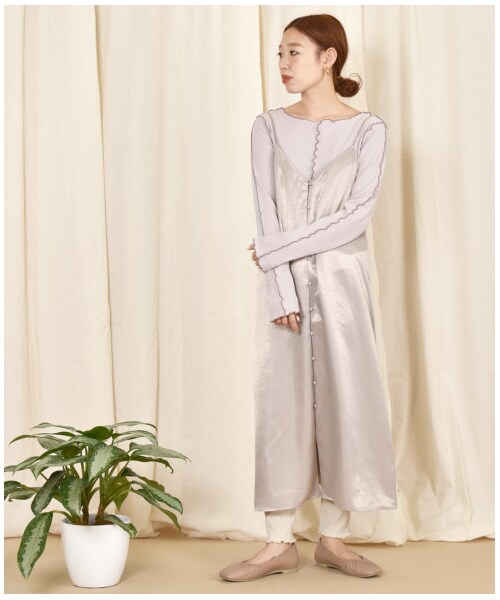 w closet(ダブルクローゼット)の「メロー切替長袖プルオーバー(トップス・レディース・アイボリー/グレーピンク/ベージュ/Lモカ/モカ・FREE/23.5/24.5/M/L)」の15枚目の写真