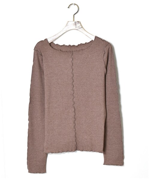 w closet(ダブルクローゼット)の「メロー切替長袖プルオーバー(トップス・レディース・アイボリー/グレーピンク/ベージュ/Lモカ/モカ・FREE/23.5/24.5/M/L)」の2枚目の写真