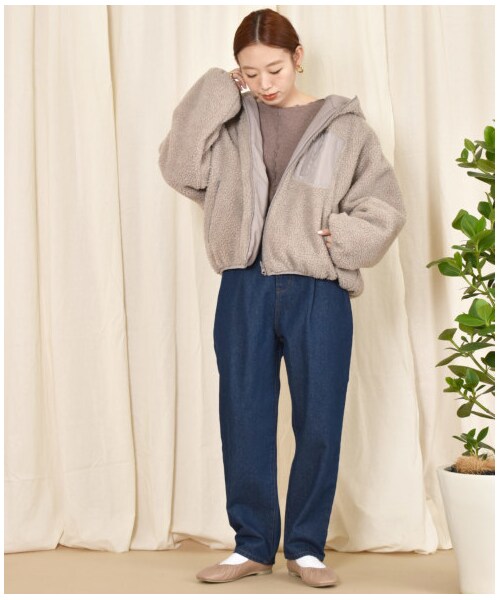 w closet(ダブルクローゼット)の「メロー切替長袖プルオーバー(トップス・レディース・アイボリー/グレーピンク/ベージュ/Lモカ/モカ・FREE/23.5/24.5/M/L)」の18枚目の写真