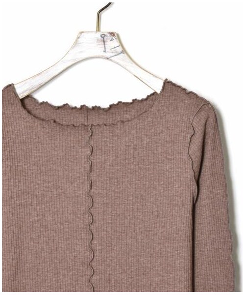 w closet(ダブルクローゼット)の「メロー切替長袖プルオーバー(トップス・レディース・アイボリー/グレーピンク/ベージュ/Lモカ/モカ・FREE/23.5/24.5/M/L)」の12枚目の写真