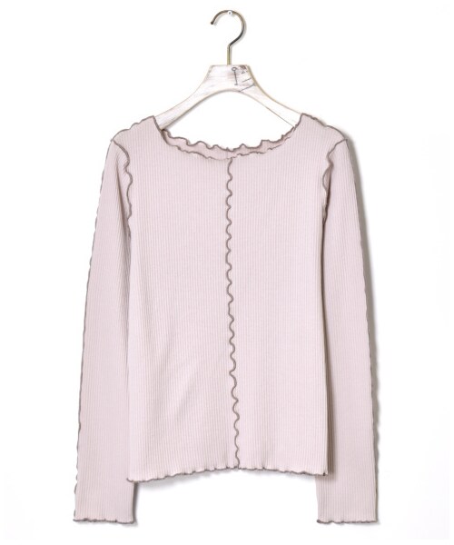 w closet(ダブルクローゼット)の「メロー切替長袖プルオーバー(トップス・レディース・アイボリー/グレーピンク/ベージュ/Lモカ/モカ・FREE/23.5/24.5/M/L)」の5枚目の写真