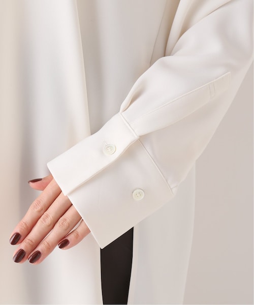 ノーブル Vネックオープンブラウス ホワイトA ノーブル Vネック