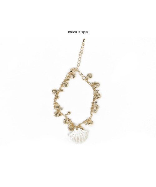 STYLENANDA（スタイルナンダ）の「貝モチーフゴールドブレスレット（その他・レディース・ホワイト・フリーサイズ）」の7枚目の写真