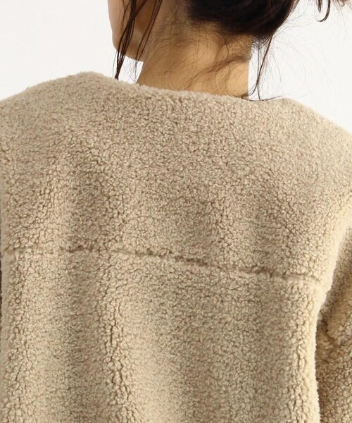 OZOC（オゾック）の「ノーカラーボアブルゾン（ジャケット/アウター・レディース・アイボリー(004)/キャメル(041)/ナチュラル(050)・38(M)）」の10枚目の写真