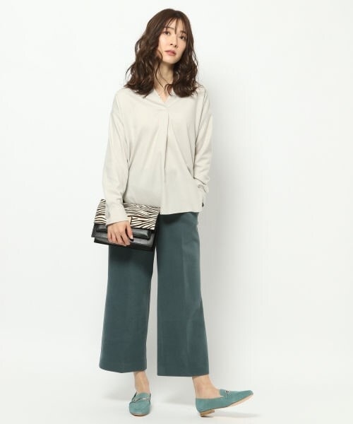 BARNYARDSTORM（バンヤードストーム）の「ニットスウェードパンツ（パンツ・ブラック/エクリュ/グリーン）」の3枚目の写真