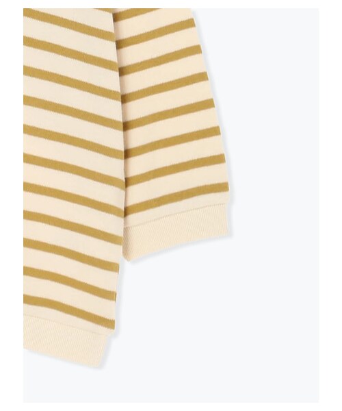 Samansa Mos2（サマンサ モスモス）の「スムースボーダービッグプルオーバー（トップス・オフホワイト/ブラック/マスタード/ミント・F）」の4枚目の写真