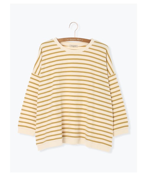 Samansa Mos2（サマンサ モスモス）の「スムースボーダービッグプルオーバー（トップス・オフホワイト/ブラック/マスタード/ミント・F）」の10枚目の写真