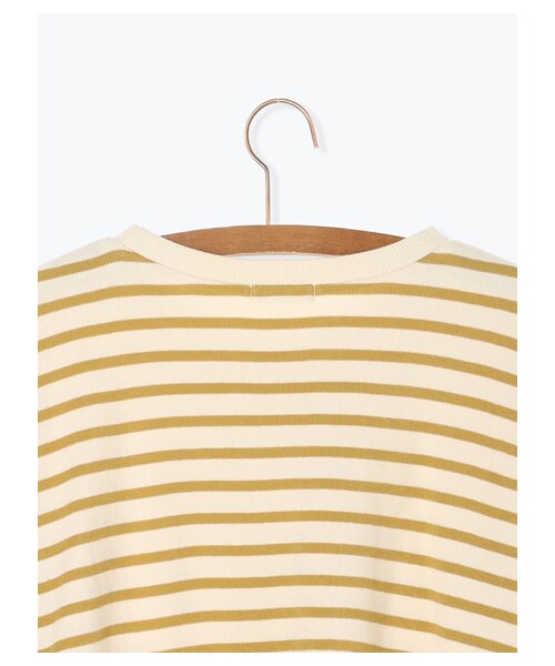 Samansa Mos2（サマンサ モスモス）の「スムースボーダービッグプルオーバー（トップス・オフホワイト/ブラック/マスタード/ミント・F）」の6枚目の写真