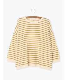 Samansa Mos2 | スムースボーダービッグプルオーバー(トップス)