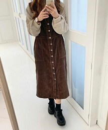chocomee | コーデュロイジャンスカ(つなぎ/オールインワン)