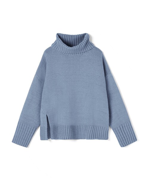 GRL（グレイル）の「タートルネックスリットニットトップス（ニット/セーター・レディース・グリーン/ベージュ/ブルー/パープル/アイボリー・F）」の4枚目の写真