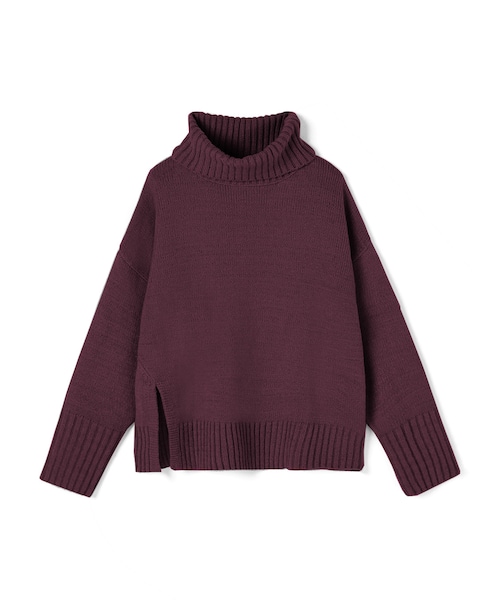 GRL（グレイル）の「タートルネックスリットニットトップス（ニット/セーター・レディース・グリーン/ベージュ/ブルー/パープル/アイボリー・F）」の5枚目の写真