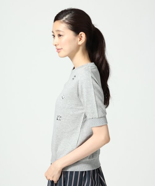 LOWRYS FARM(ローリーズファーム)の「インレイビジュープルオーバーショートスリーブ(トップス・レディース・オフ/グレー/ネイビー・M/L)」の4枚目の写真