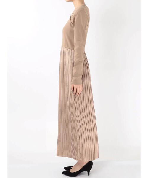 ELENDEEK（エレンディーク）の「SATIN PLEATS SK KNIT OP（ワンピース 