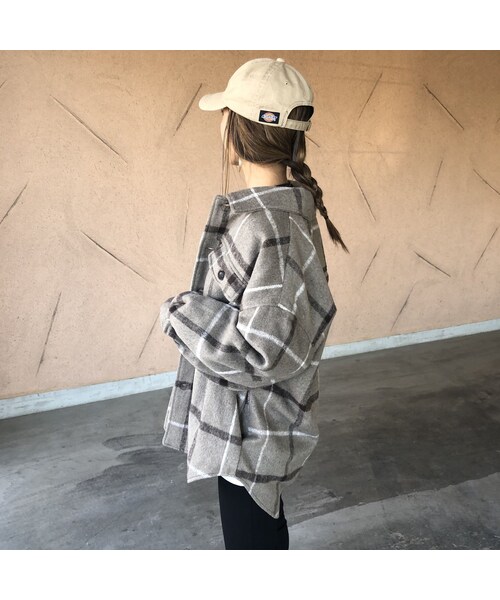 copine(コピン)の「1月8日再入荷!大人カジュアル!オーバーサイズチェック柄シャツジャケット(2color)(その他アウター・レディース・その他)」の12枚目の写真