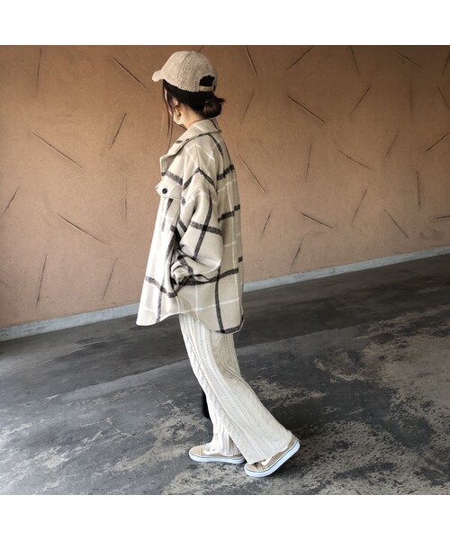 copine(コピン)の「1月8日再入荷!大人カジュアル!オーバーサイズチェック柄シャツジャケット(2color)(その他アウター・レディース・その他)」の2枚目の写真