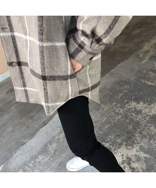copine(コピン)の「1月8日再入荷!大人カジュアル!オーバーサイズチェック柄シャツジャケット(2color)(その他アウター・レディース・その他)」の14枚目の写真
