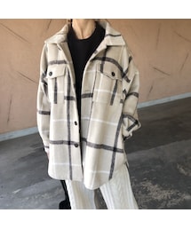 copine | 1月8日再入荷！大人カジュアル！オーバーサイズチェック柄シャツジャケット(2color)(その他アウター)