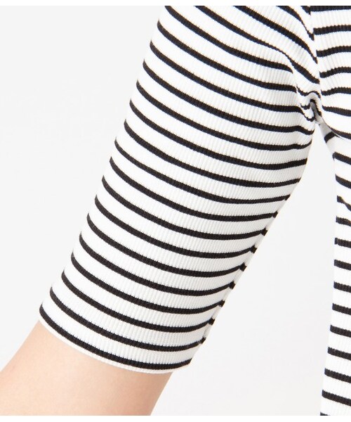 VIS(ビス)の「【先行受注】プチハイネック5分袖プルオーバー【秋の新作】(Tシャツ/カットソー・レディース・ブラック/ブラック系/ホワイト/ブルー・M)」の10枚目の写真