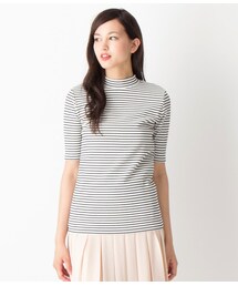 VIS | プチハイネック5分袖プルオーバー(トップス)