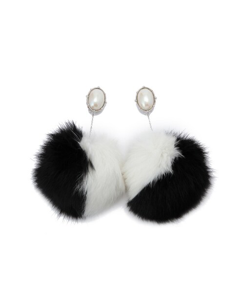 G.V.G.V.（ジーヴィージーヴィー）の「POM POM EARRINGS（アクセサリー・レディース・BLACK/PURPLE・F）」の3枚目の写真