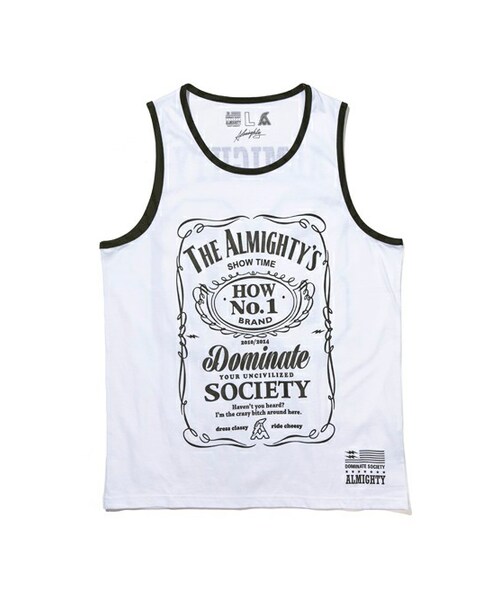 ALMIGHTY GEARの「JACK MIGHTY SLEEVELESS BLACK（タンクトップ・レディース・Black/White・M/L/XL）」の2枚目の写真