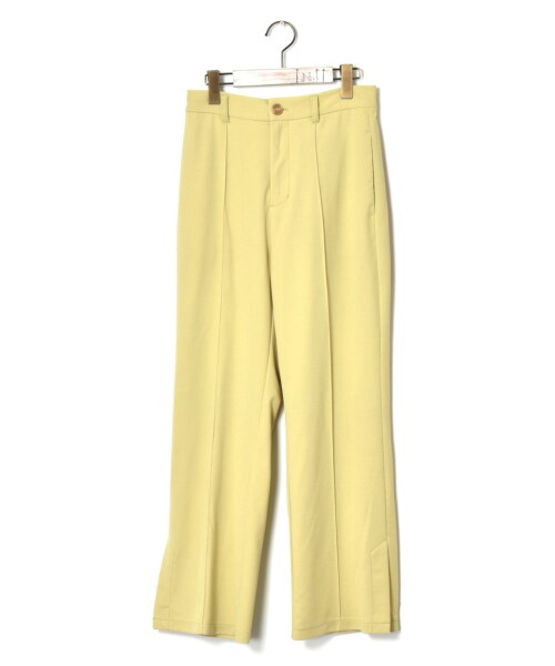w closet（ダブルクローゼット）の「ツイルカットジョーゼット セミフレアパンツ（パンツ・レディース・アイボリー/ベージュピンク/キミドリ/グリーン/ブラック・FREE/23.5/24.5）」の5枚目の写真