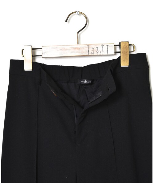 w closet（ダブルクローゼット）の「ツイルカットジョーゼット セミフレアパンツ（パンツ・レディース・アイボリー/ベージュピンク/キミドリ/グリーン/ブラック・FREE/23.5/24.5）」の14枚目の写真