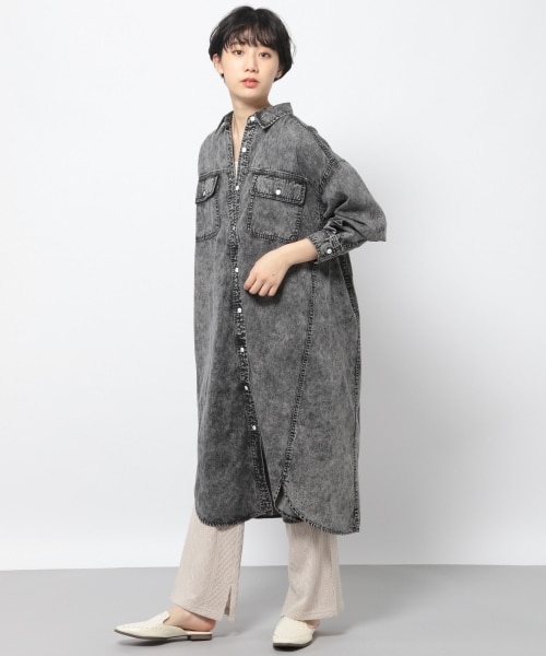 Pageboy ページボーイ の ss Web先行予約 ケミカルデニムシャツワンピース ワンピース ドレス Wear