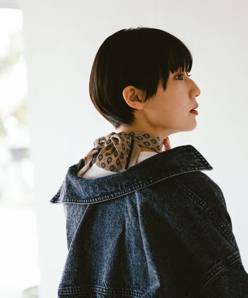 PAGEBOY（ページボーイ）の「ヴィンテージコモンスカーフ（ファッション雑貨・ブラック/ベージュ）」の3枚目の写真