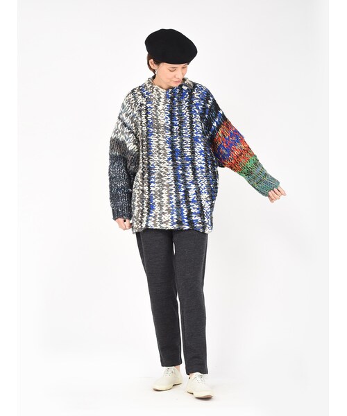 45R（フォーティファイブアール）の「手編みのミックスニットセーター