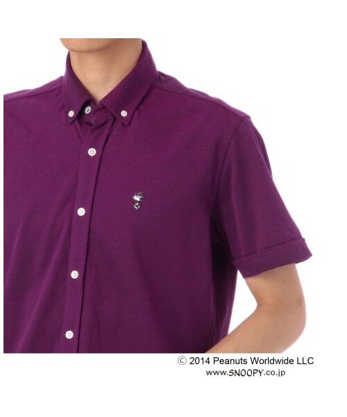 TAKEO KIKUCHI（タケオキクチ）の「PEANUTS×TAKEO KIKUCHIオリジナルポロシャツ（ポロシャツ・メンズ・パープル系/ホワイト/ブラウン/ネイビー系・M/L/LL/3L）」の8枚目の写真