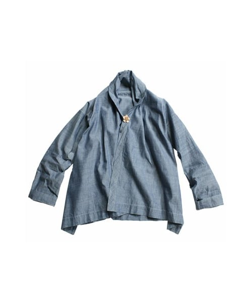 美品　45R ダンガリーのカシュクール 45R（フォーティファイブアール）の「ダンガリーカットワークの