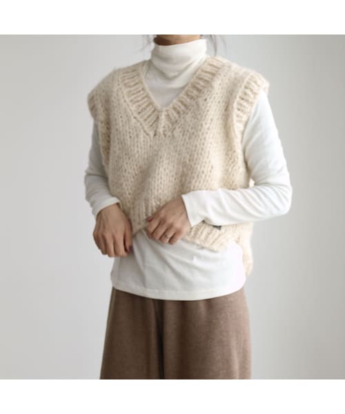 no brand（ノーブランド）の「ハンドニットショートベスト（ベスト・レディース・その他）」の4枚目の写真