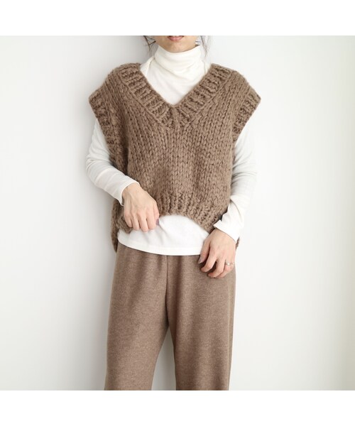 no brand（ノーブランド）の「ハンドニットショートベスト（ベスト・レディース・その他）」の6枚目の写真