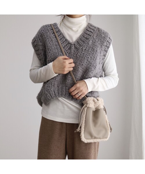 no brand（ノーブランド）の「ハンドニットショートベスト（ベスト・レディース・その他）」の7枚目の写真