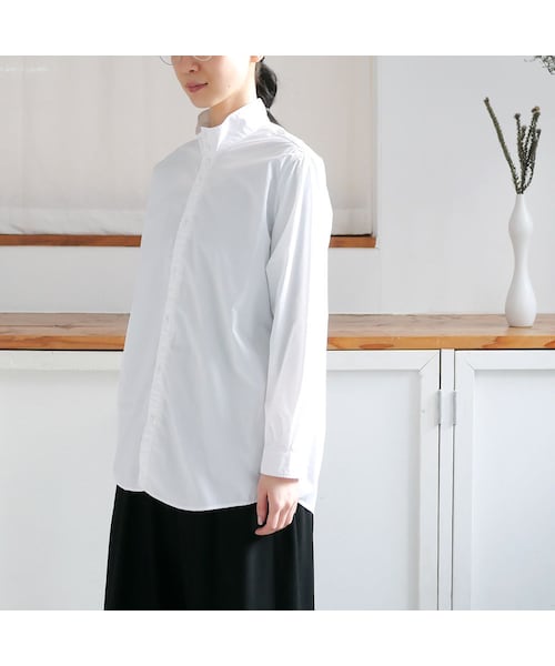 NO CONTROL AIR（ノーコントロールエアー）の「NO CONTROL AIR ｜ノーコントロールエアー｜ライトタイプライターハイネックシャツ｜WHITE｜A9-NC014SF（シャツ/ブラウス・レディース・その他）」の2枚目の写真