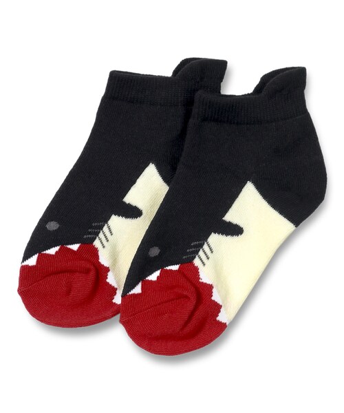 BRANSHES（ブランシェス）の「サメシルエットくるぶし丈ソックス（ソックス/靴下・キッズ・ネイビーブルー/ブラック・9cm～21cm）」の2枚目の写真