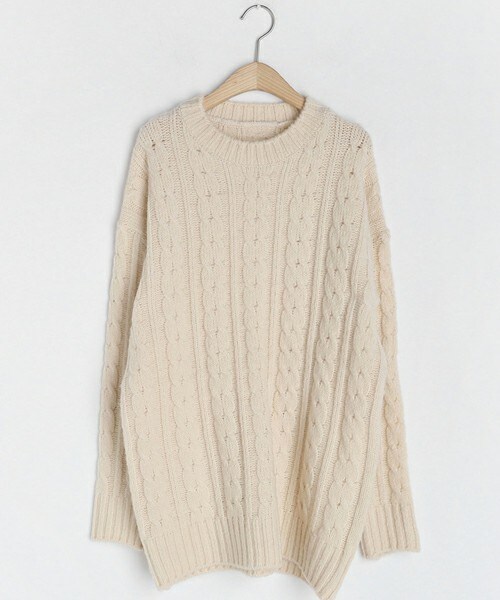 DHOLIC（ディーホリック）の「ルーズツイストラインニット（ニット/セーター・レディース・ブラウン/イエロー/ホワイト/ブラック・FREE）」の2枚目の写真