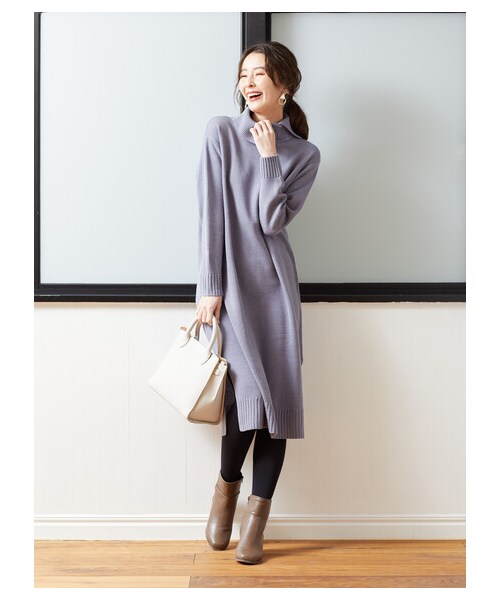 Green Parks グリーン パークス グリーンパークス の Used 両サイドスリットタートルニットワンピース ワンピース ドレス Wear