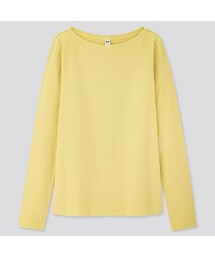 UNIQLO | リブボートネックT（長袖）(Tシャツ/カットソー)