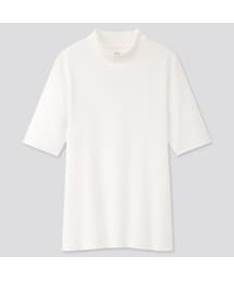UNIQLO | コットンフライスハイネックT（5分袖）(Tシャツ/カットソー)