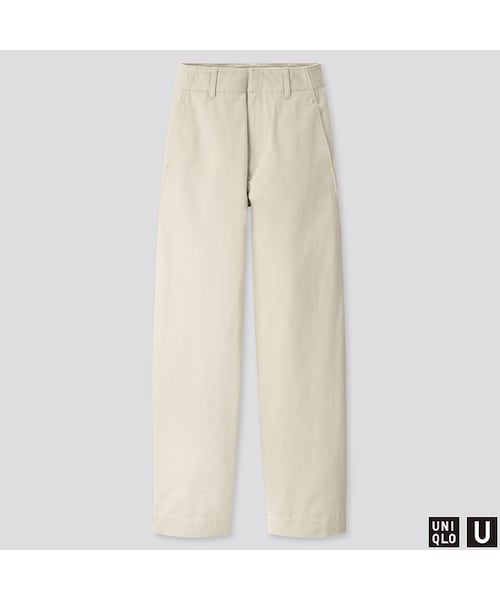 UNIQLO（ユニクロ）の「ワイドフィットカーブパンツ（丈標準71.5～73.5cm）（その他パンツ・レディース・BROWN 34/LIGHT GREEN 50/OFF WHITE 01/BLUE 68・67/58/79/64/61/76/55/73/70）」の3枚目の写真