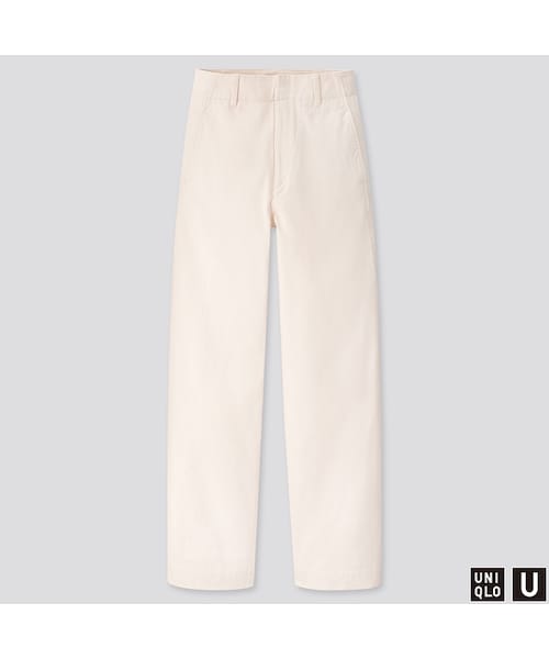 UNIQLO（ユニクロ）の「ワイドフィットカーブパンツ（丈標準71.5～73.5cm）（その他パンツ・レディース・BROWN 34/LIGHT GREEN 50/OFF WHITE 01/BLUE 68・67/58/79/64/61/76/55/73/70）」の2枚目の写真
